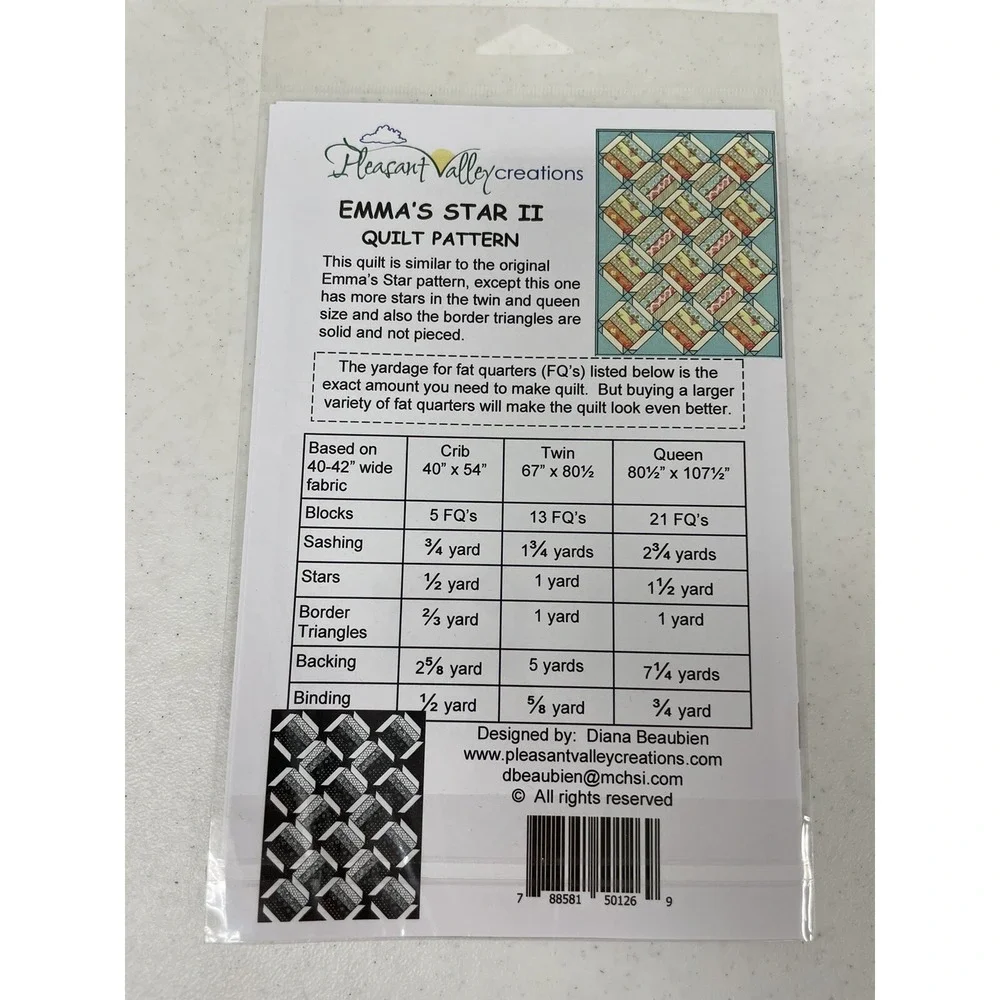 Lot of 4 Quilt Patterns by Pleasant‎ Valley Creations New Crib-King Size